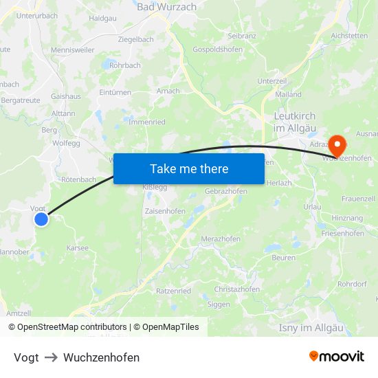 Vogt to Wuchzenhofen map