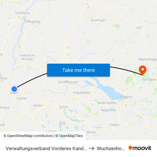 Verwaltungsverband Vorderes Kandertal to Wuchzenhofen map