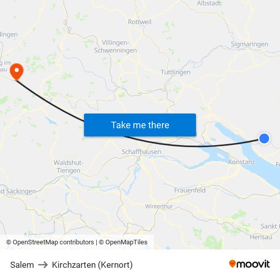 Salem to Kirchzarten (Kernort) map