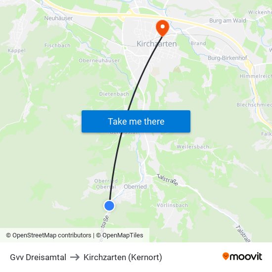 Gvv Dreisamtal to Kirchzarten (Kernort) map