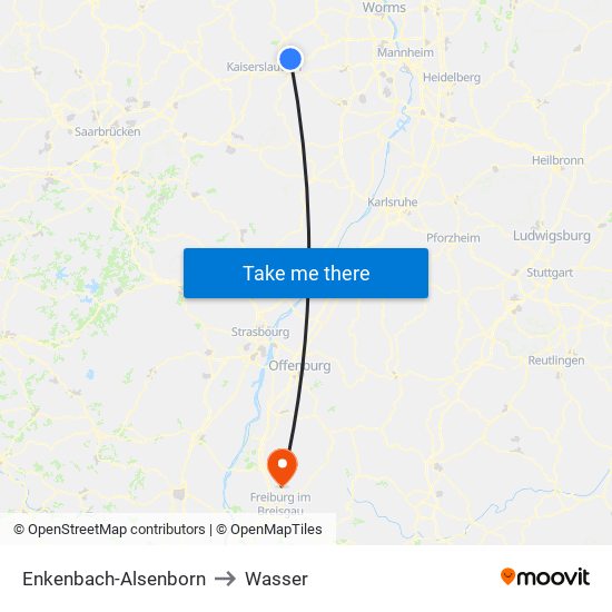 Enkenbach-Alsenborn to Wasser map