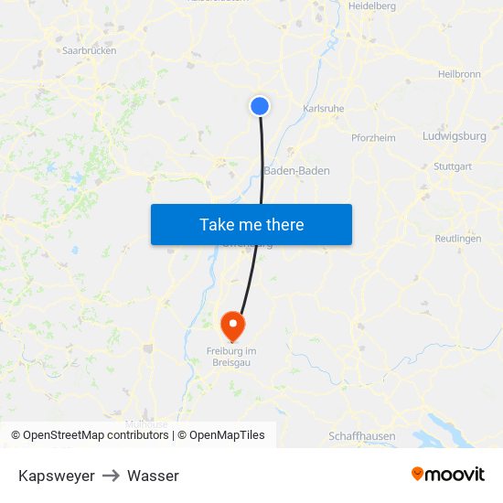 Kapsweyer to Wasser map