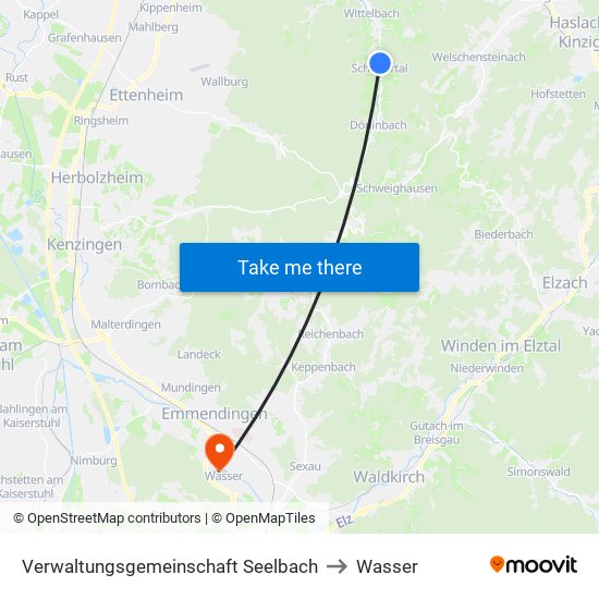 Verwaltungsgemeinschaft Seelbach to Wasser map