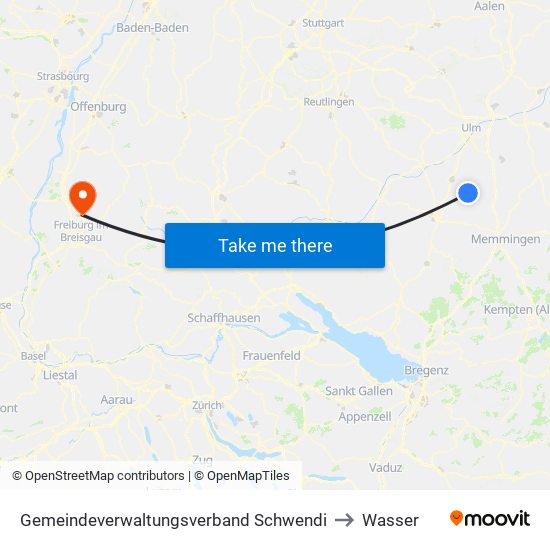 Gemeindeverwaltungsverband Schwendi to Wasser map