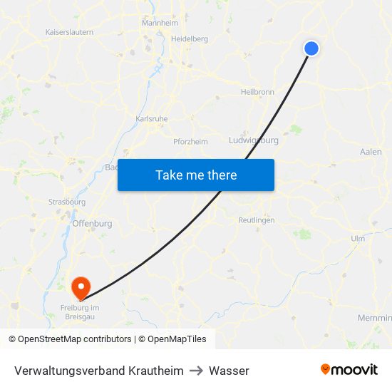 Verwaltungsverband Krautheim to Wasser map
