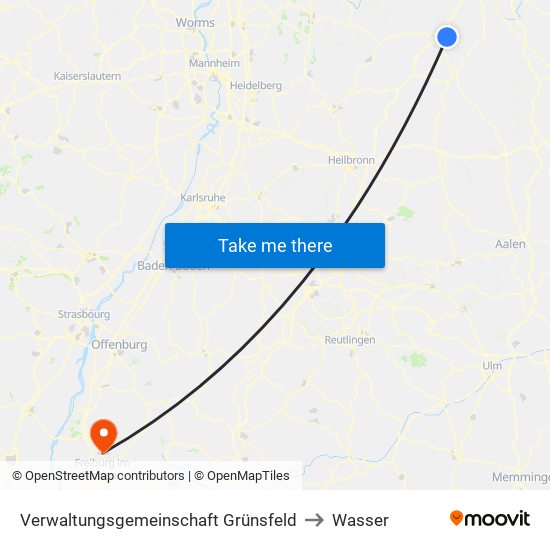 Verwaltungsgemeinschaft Grünsfeld to Wasser map