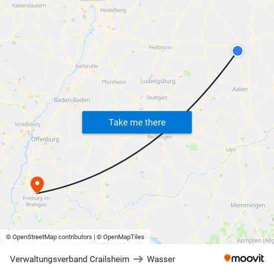 Verwaltungsverband Crailsheim to Wasser map