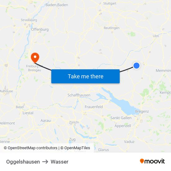 Oggelshausen to Wasser map