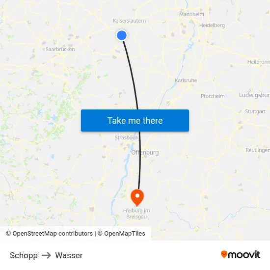 Schopp to Wasser map