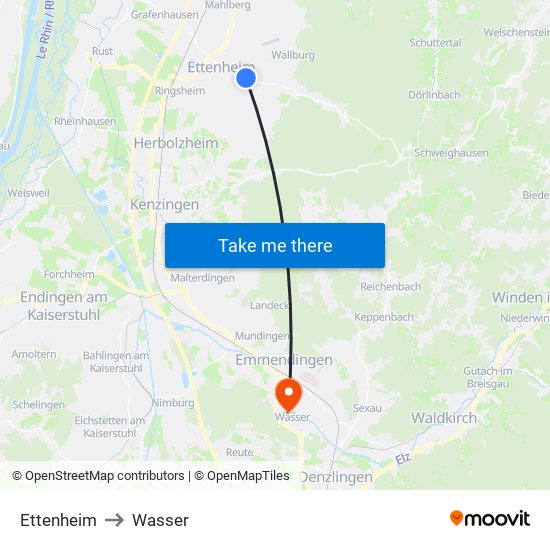 Ettenheim to Wasser map