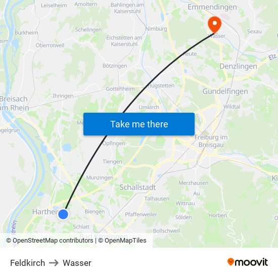 Feldkirch to Wasser map