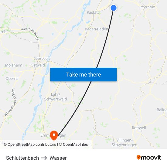 Schluttenbach to Wasser map