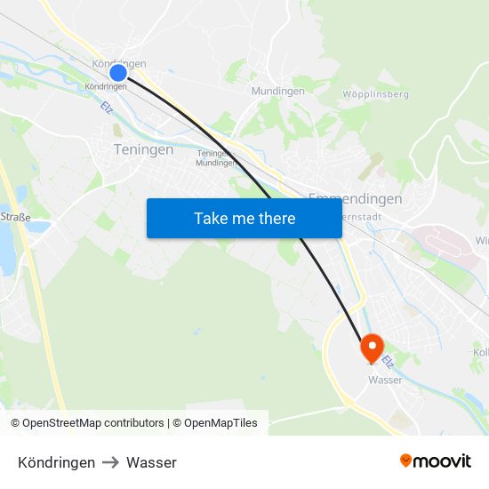 Köndringen to Wasser map