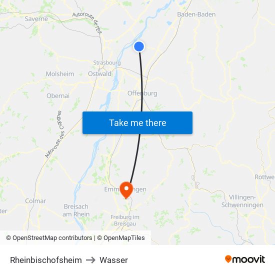 Rheinbischofsheim to Wasser map