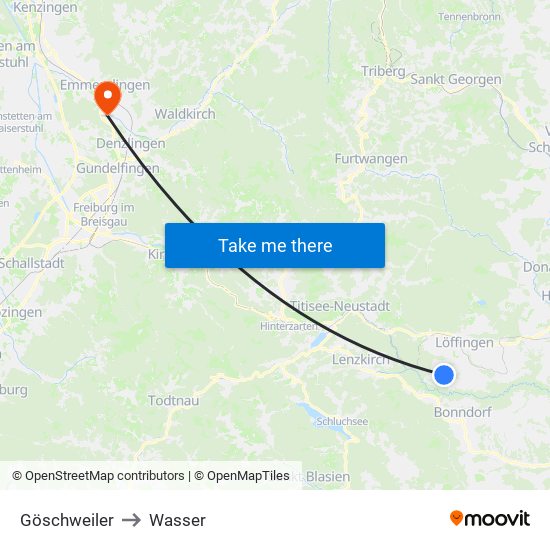 Göschweiler to Wasser map