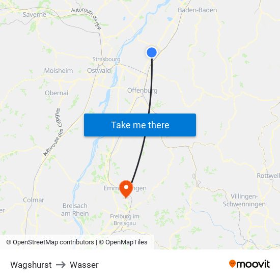 Wagshurst to Wasser map