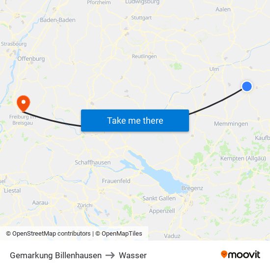 Gemarkung Billenhausen to Wasser map