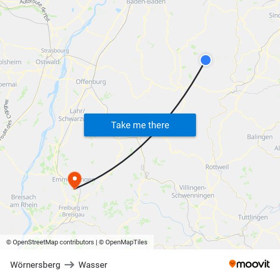 Wörnersberg to Wasser map