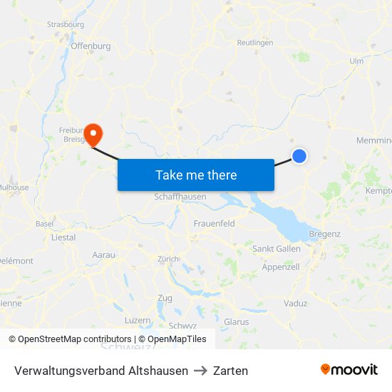 Verwaltungsverband Altshausen to Zarten map