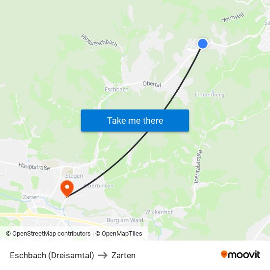 Eschbach (Dreisamtal) to Zarten map