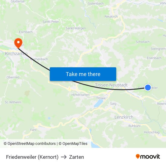 Friedenweiler (Kernort) to Zarten map