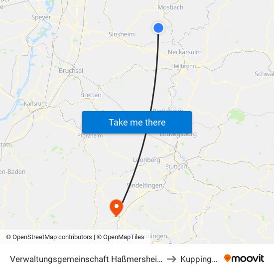 Verwaltungsgemeinschaft Haßmersheim to Kuppingen map