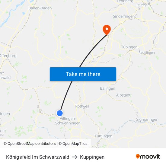 Königsfeld Im Schwarzwald to Kuppingen map