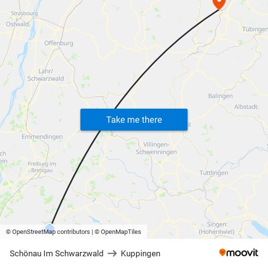 Schönau Im Schwarzwald to Kuppingen map