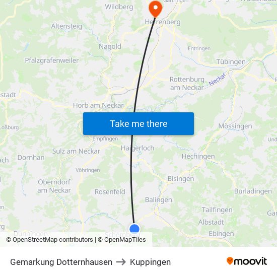 Gemarkung Dotternhausen to Kuppingen map