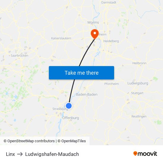 Linx to Ludwigshafen-Maudach map