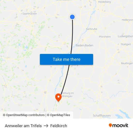 Annweiler am Trifels to Feldkirch map