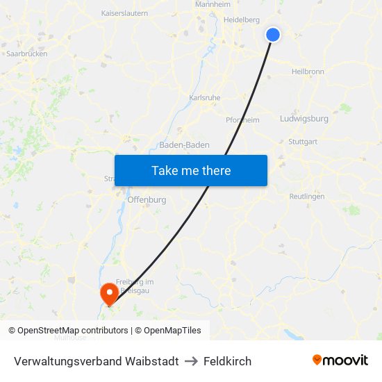 Verwaltungsverband Waibstadt to Feldkirch map