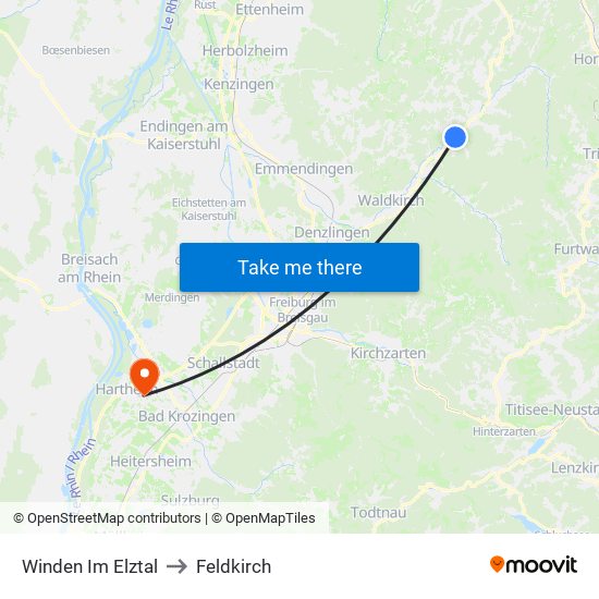 Winden Im Elztal to Feldkirch map