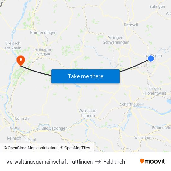 Verwaltungsgemeinschaft Tuttlingen to Feldkirch map