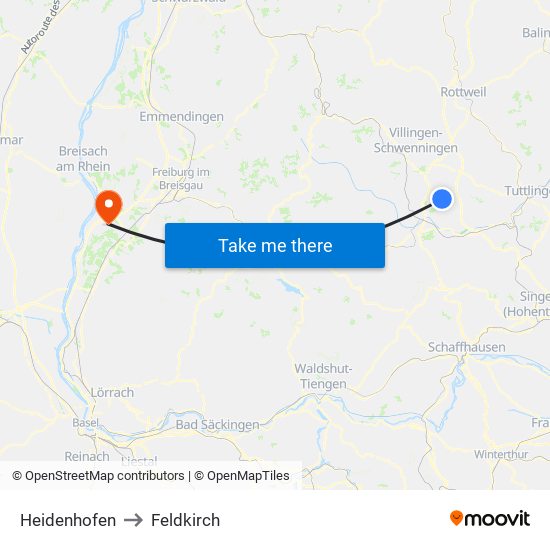 Heidenhofen to Feldkirch map
