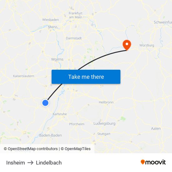 Insheim to Lindelbach map