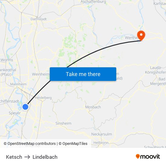 Ketsch to Lindelbach map