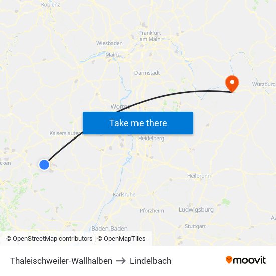 Thaleischweiler-Wallhalben to Lindelbach map