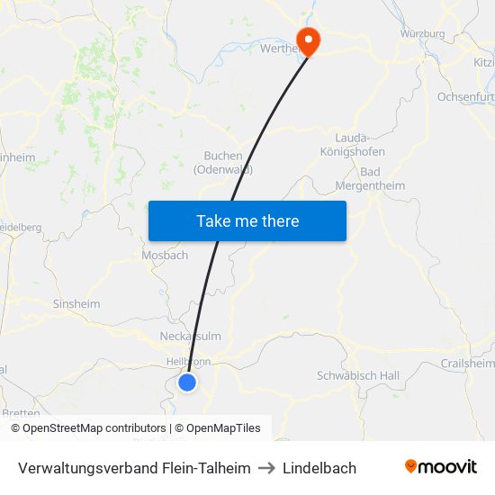 Verwaltungsverband Flein-Talheim to Lindelbach map