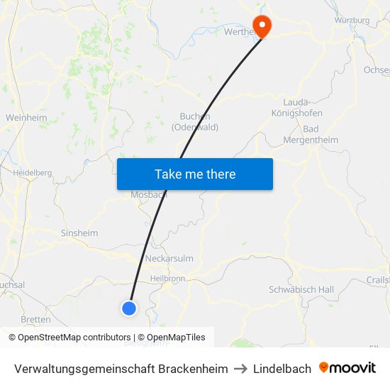 Verwaltungsgemeinschaft Brackenheim to Lindelbach map