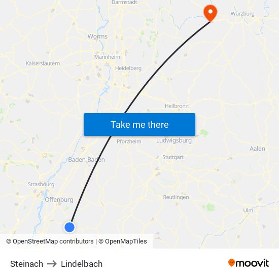 Steinach to Lindelbach map