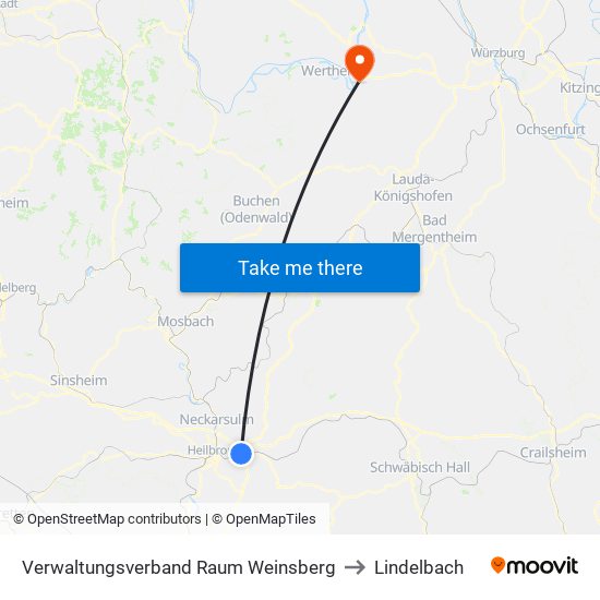 Verwaltungsverband Raum Weinsberg to Lindelbach map