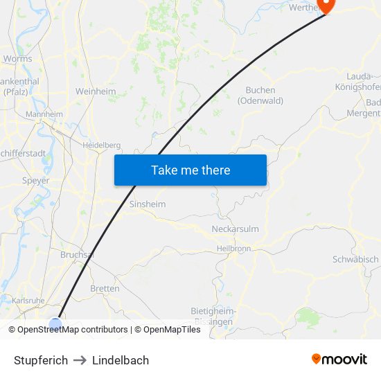 Stupferich to Lindelbach map