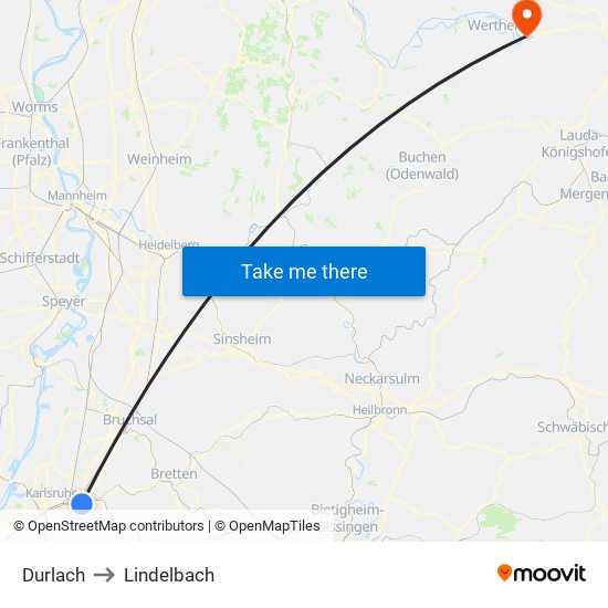 Durlach to Lindelbach map