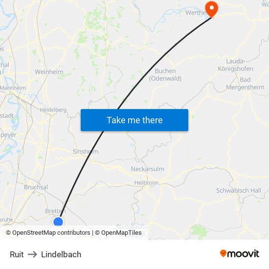 Ruit to Lindelbach map