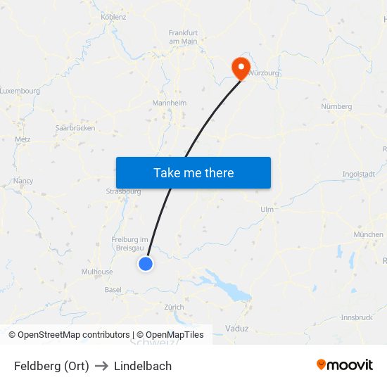 Feldberg (Ort) to Lindelbach map