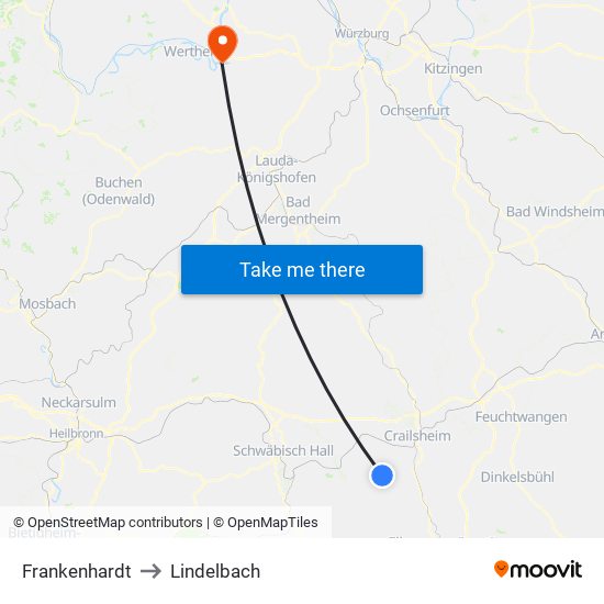 Frankenhardt to Lindelbach map