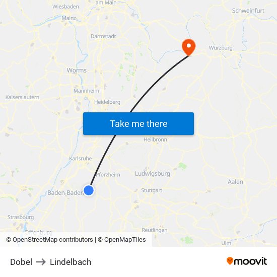 Dobel to Lindelbach map