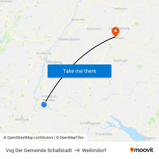 Vvg Der Gemeinde Schallstadt to Weilimdorf map