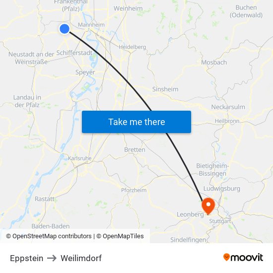 Eppstein to Weilimdorf map